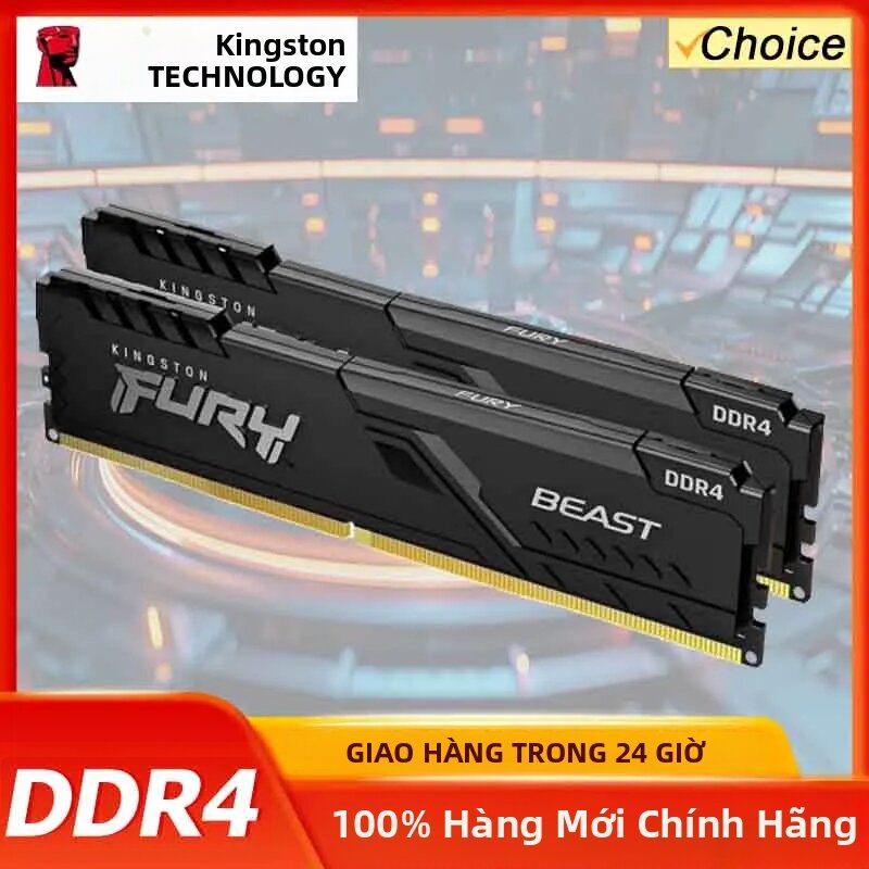 Kingston | Mô-đun Bộ Nhớ Kingston FURY Beast DDR4 Cho Máy Tính Để Bàn 8GB/16GB/32GB 3200MHz 3600MHz XMP2.0 RAM Với Tản Nhiệt, Tương Thích Với CPU AMD Intel Và Bo Mạch Chủ Giá 7,596,000 Đồng*Miễn phí vận chuyển