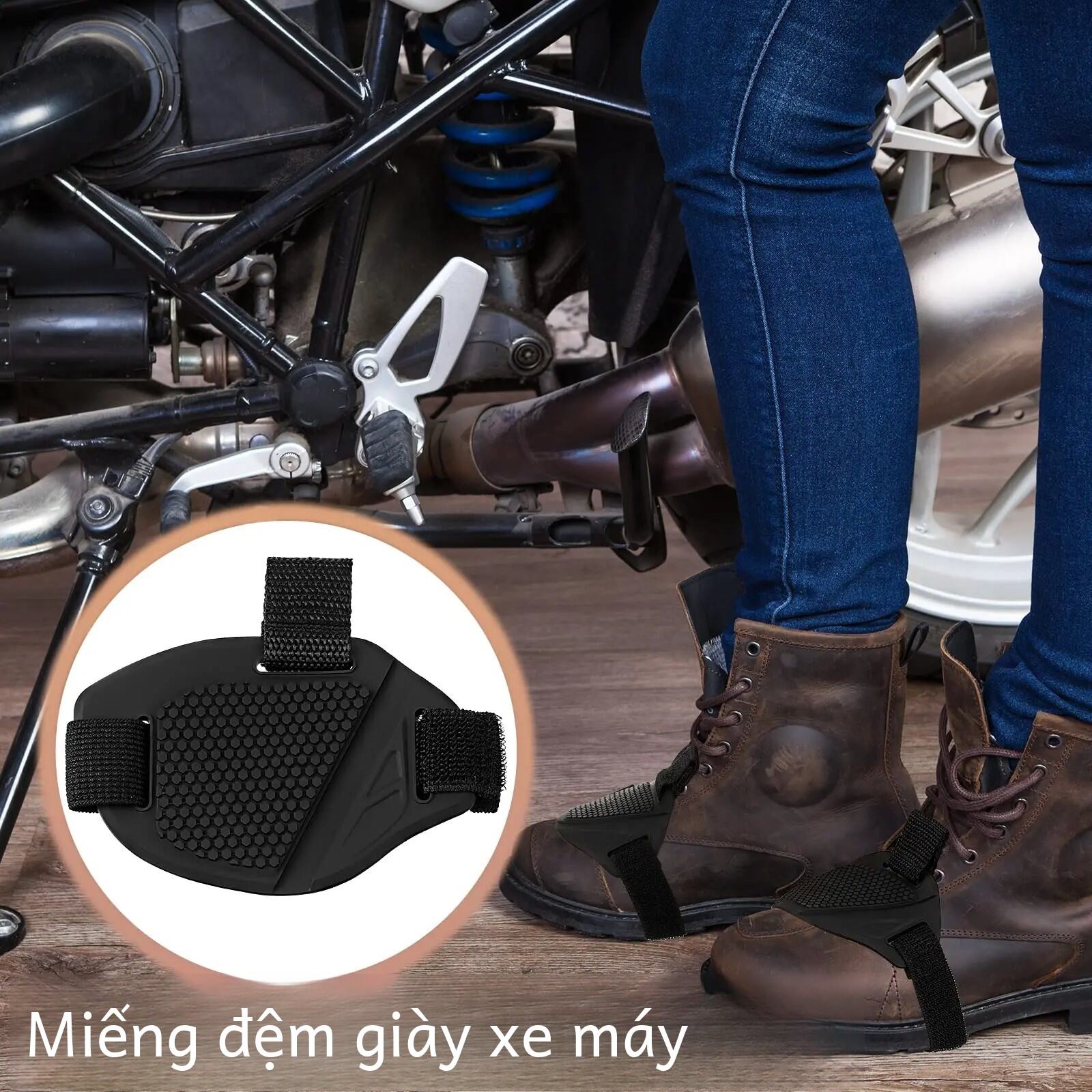 Xe Máy Bao Giày Miếng Lót Unisex Cao Su Sang Số Miếng Lót Boot Đen Ly Hợp Bao Da Bảo Vệ Cho Nam Nữ Gear Phụ Kiện