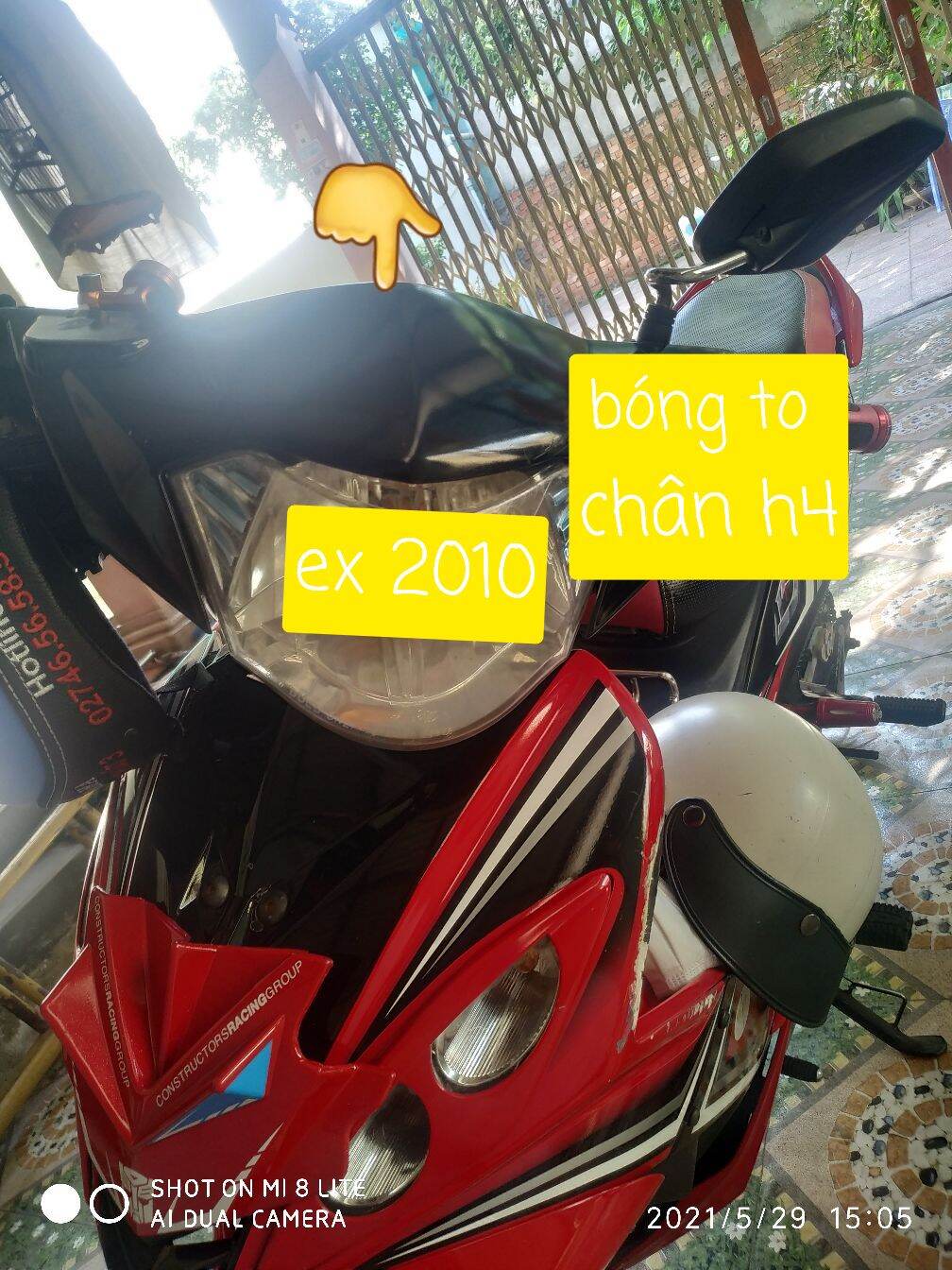 đầu đèn exciter 2010 đen / bóng đèn to chân h4