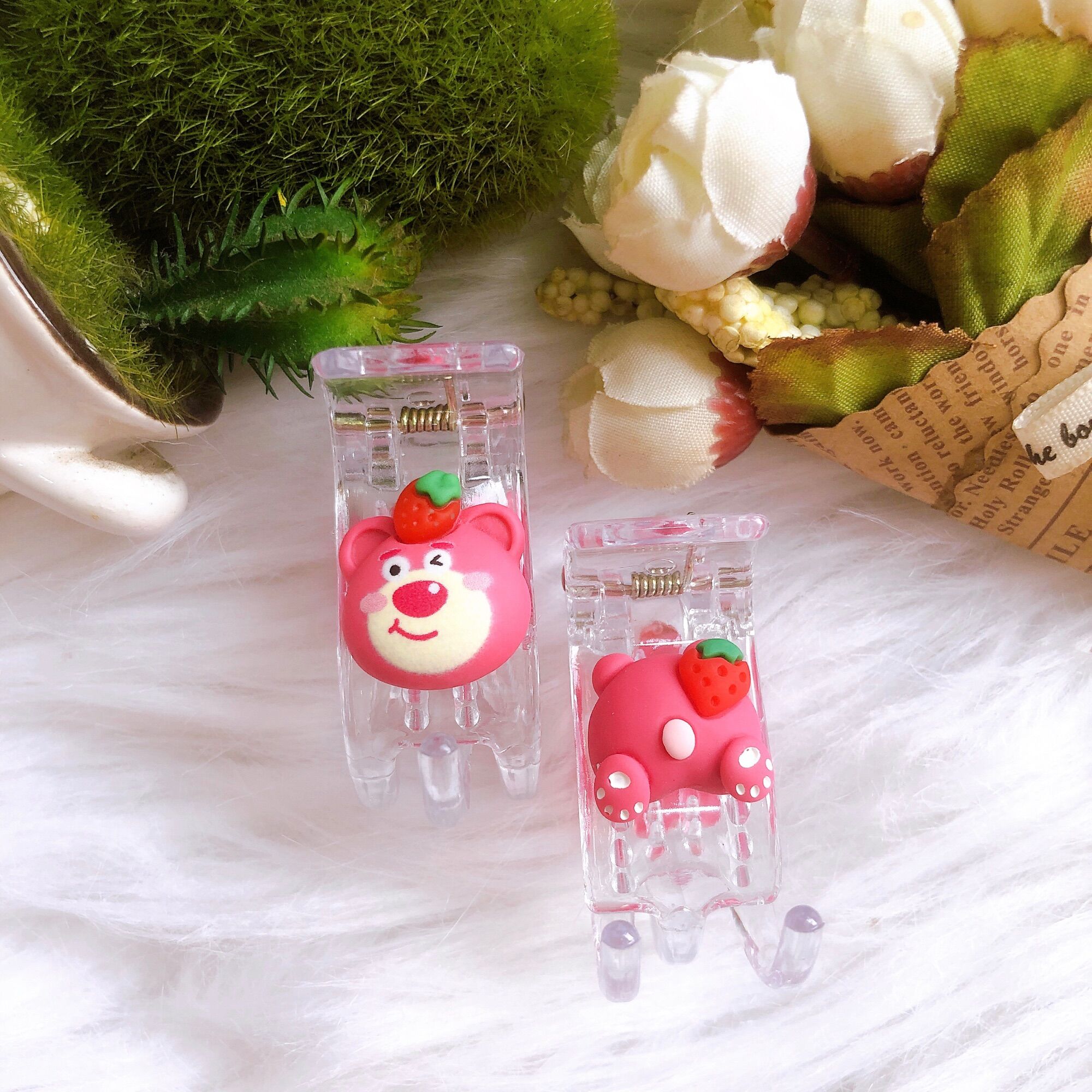 Kẹp tóc càng cua 3 răng gấu dâu Lotso