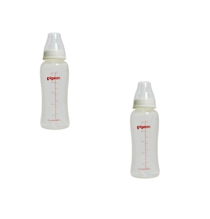 Bình Sữa Cao Cấp Pigeon PP Plus Cổ Rộng 330ml ( 6 tháng + )