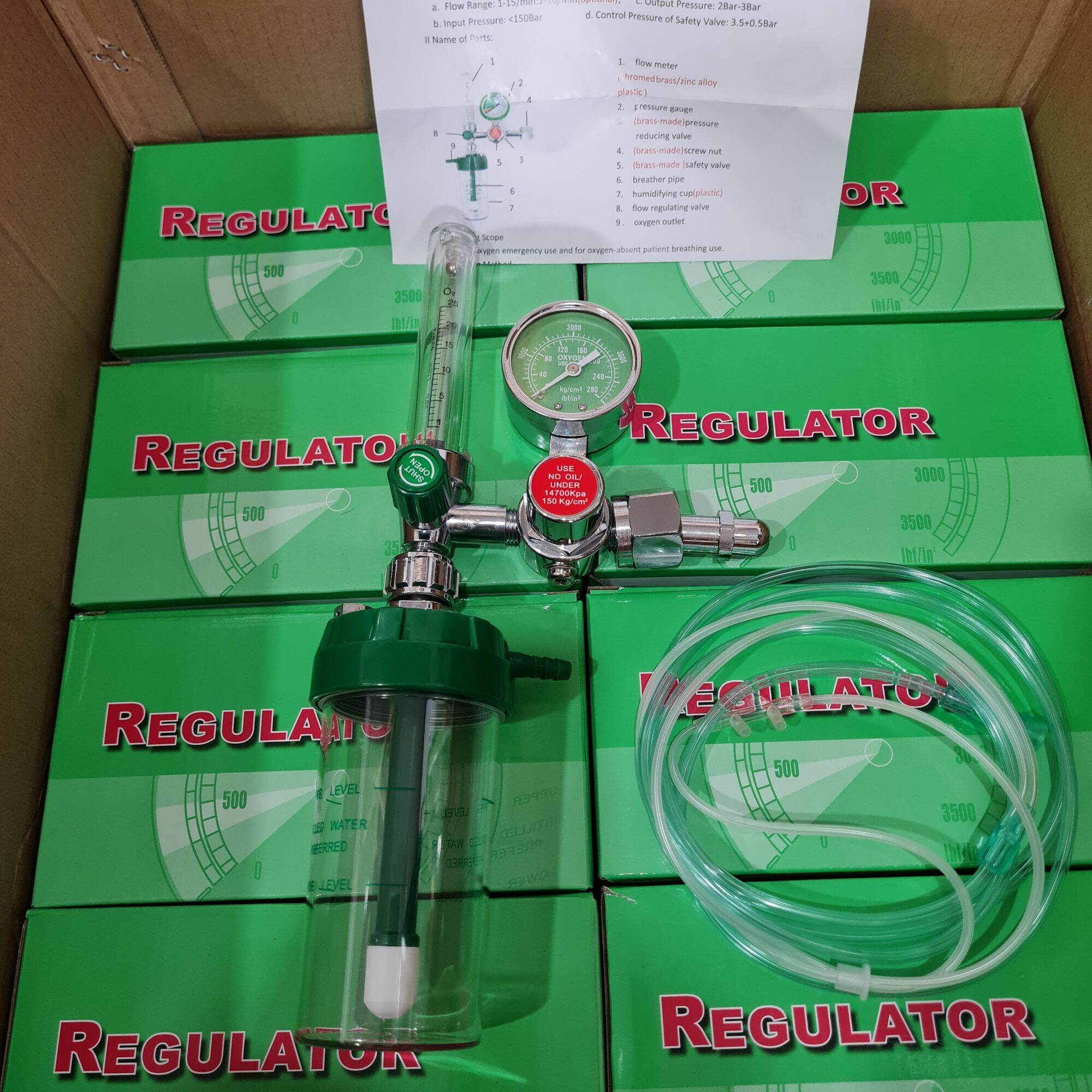 Medical Oxygen Meter_Medical Oxygen Pressure Regulator Set with Medical Oxygen Tank
