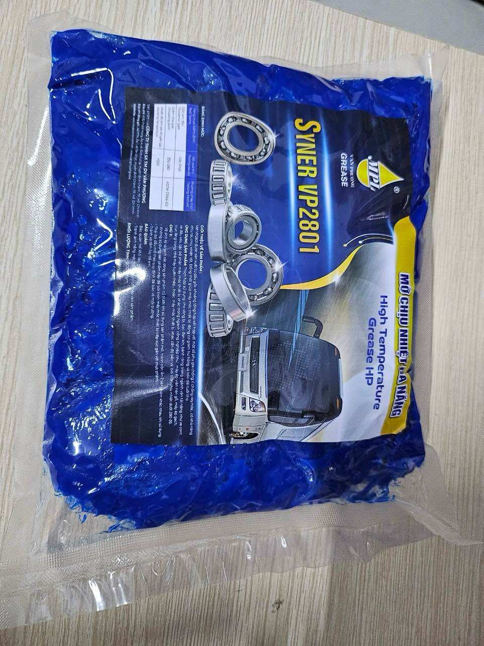 Mỡ bôi trơn Syner 2801 cao cấp chịu nhiệt 300 độ, kháng nước túi 900g (VP màu xanh dương)