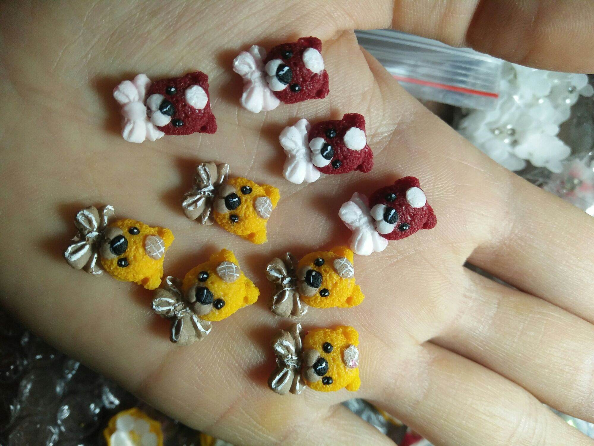 hoa bột nail , gấu bột sét 10 bông