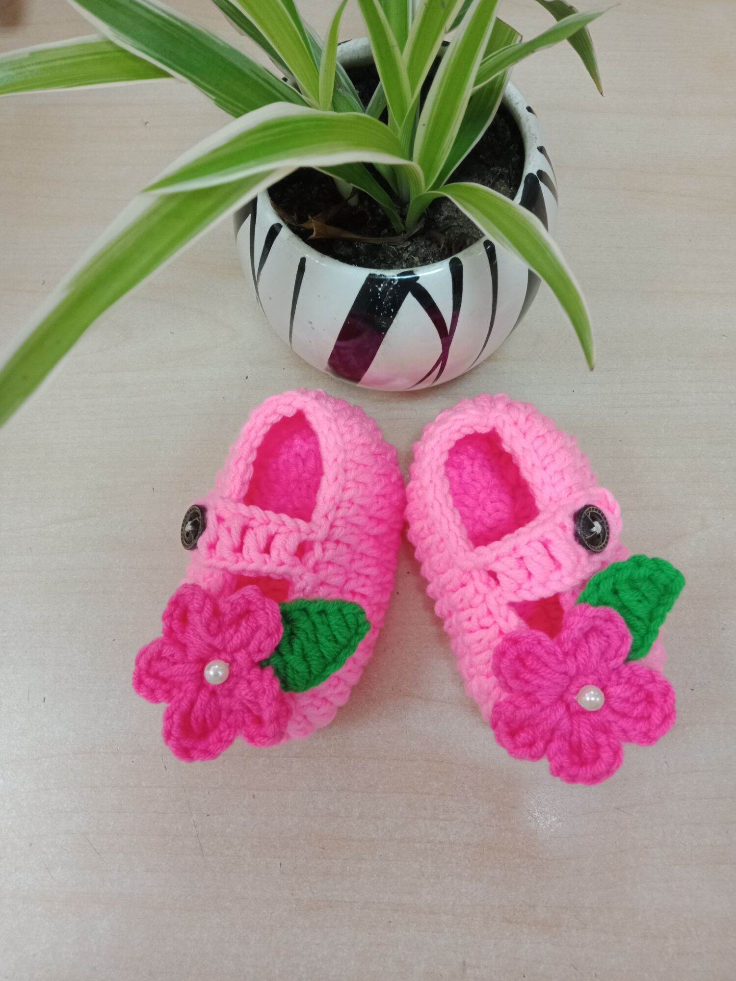 Giày len bé gái (0-3month) - G01 - Len's house