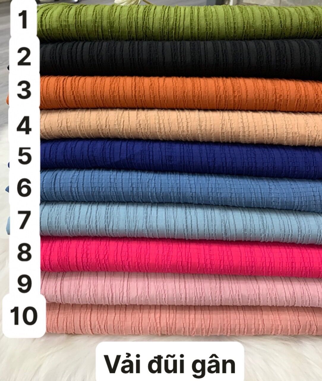 Vải đũi gân mềm mát may không cần lót- Hàng cây cắt mét theo yêu cầu