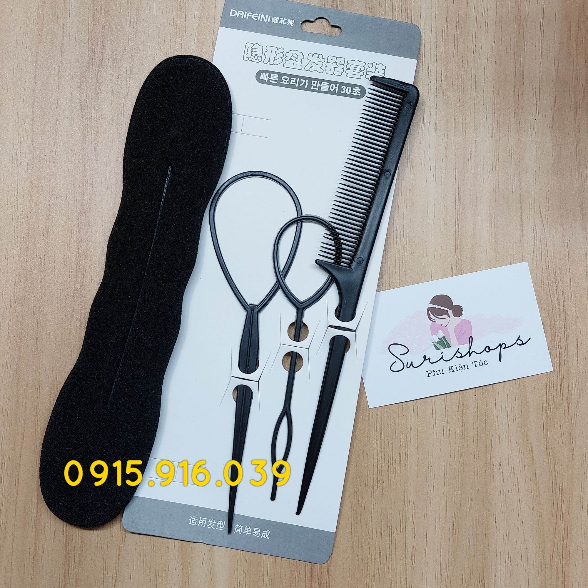 Bộ 4 Dụng Cụ Tạo Kiểu Tóc Đa Năng, Búi Tóc