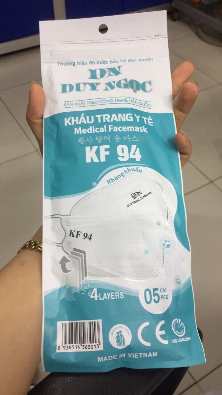 Khẩu trang y tế Duy Ngọc KF94 4 lớp túi 5 chiếc