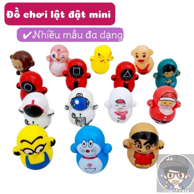 Đồ chơi lật đật mini 3.6 x 3.15 squid game, doremon, marvel