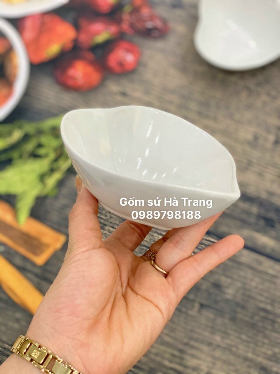 Bộ bát tim gốm sứ Bát Tràng cao cấp