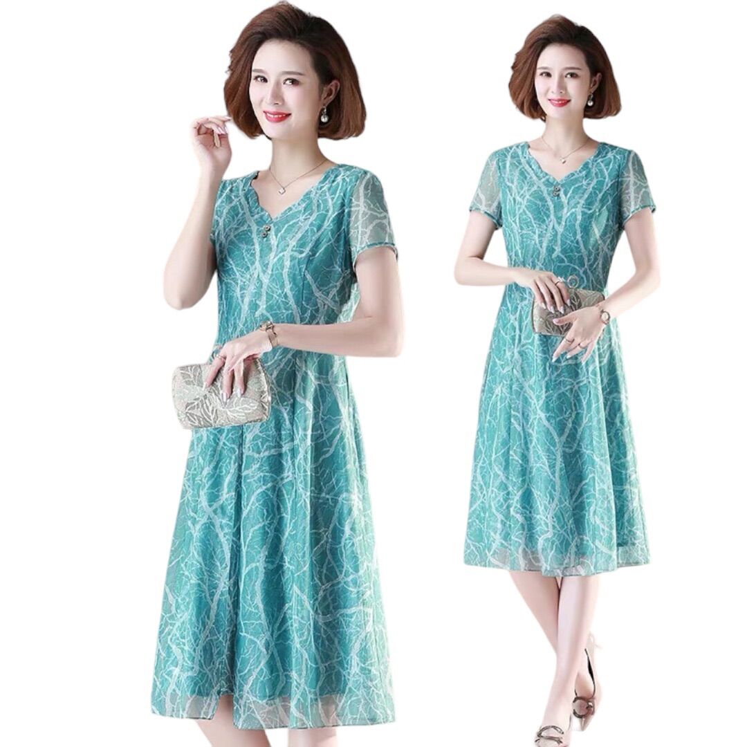 [HCM]Đầm trung niên dự tiệc chất Voan