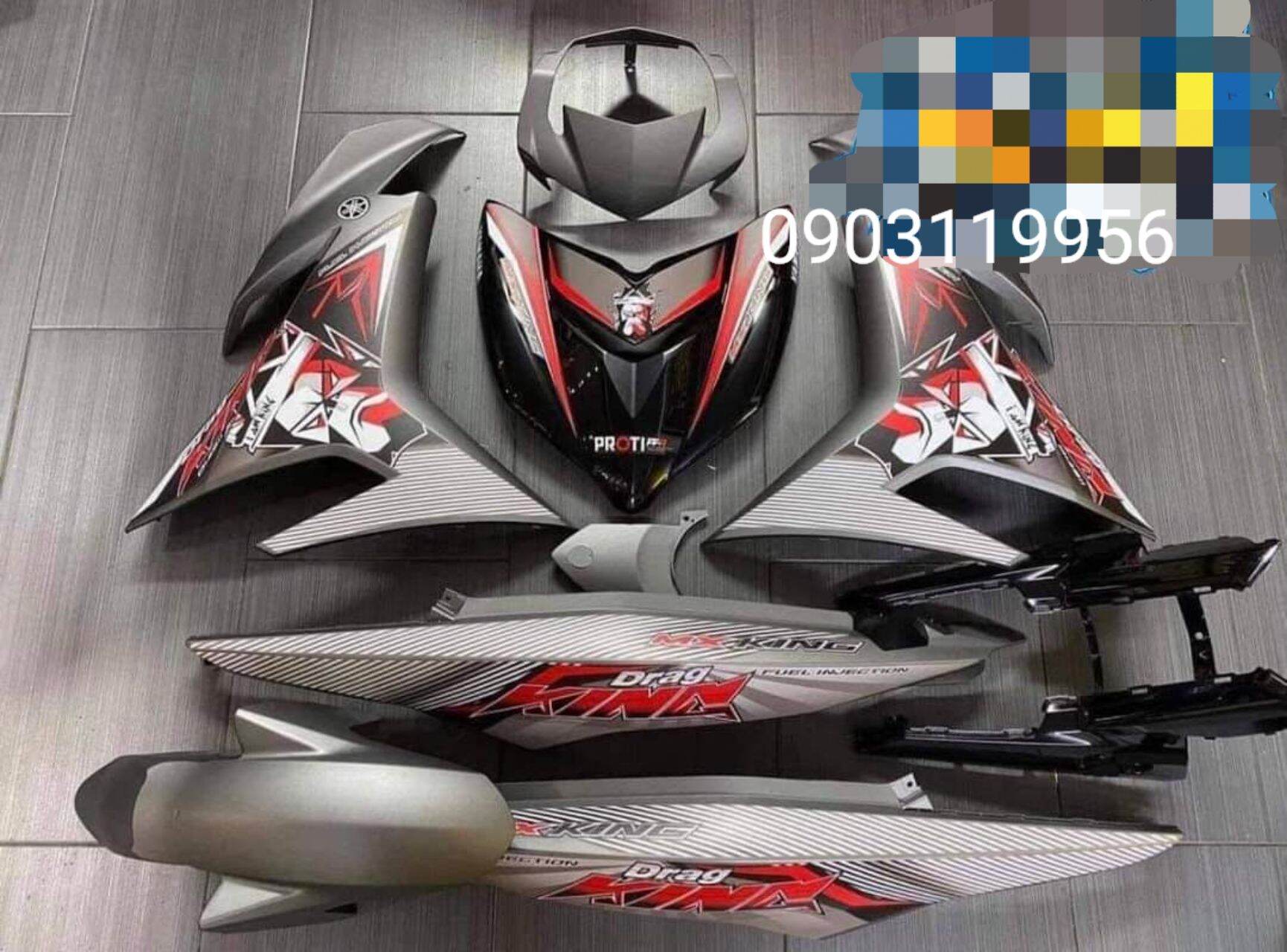 Tem rời xe exciter 150 bạc kingdrag, tem chế 3 lớp không bay màu