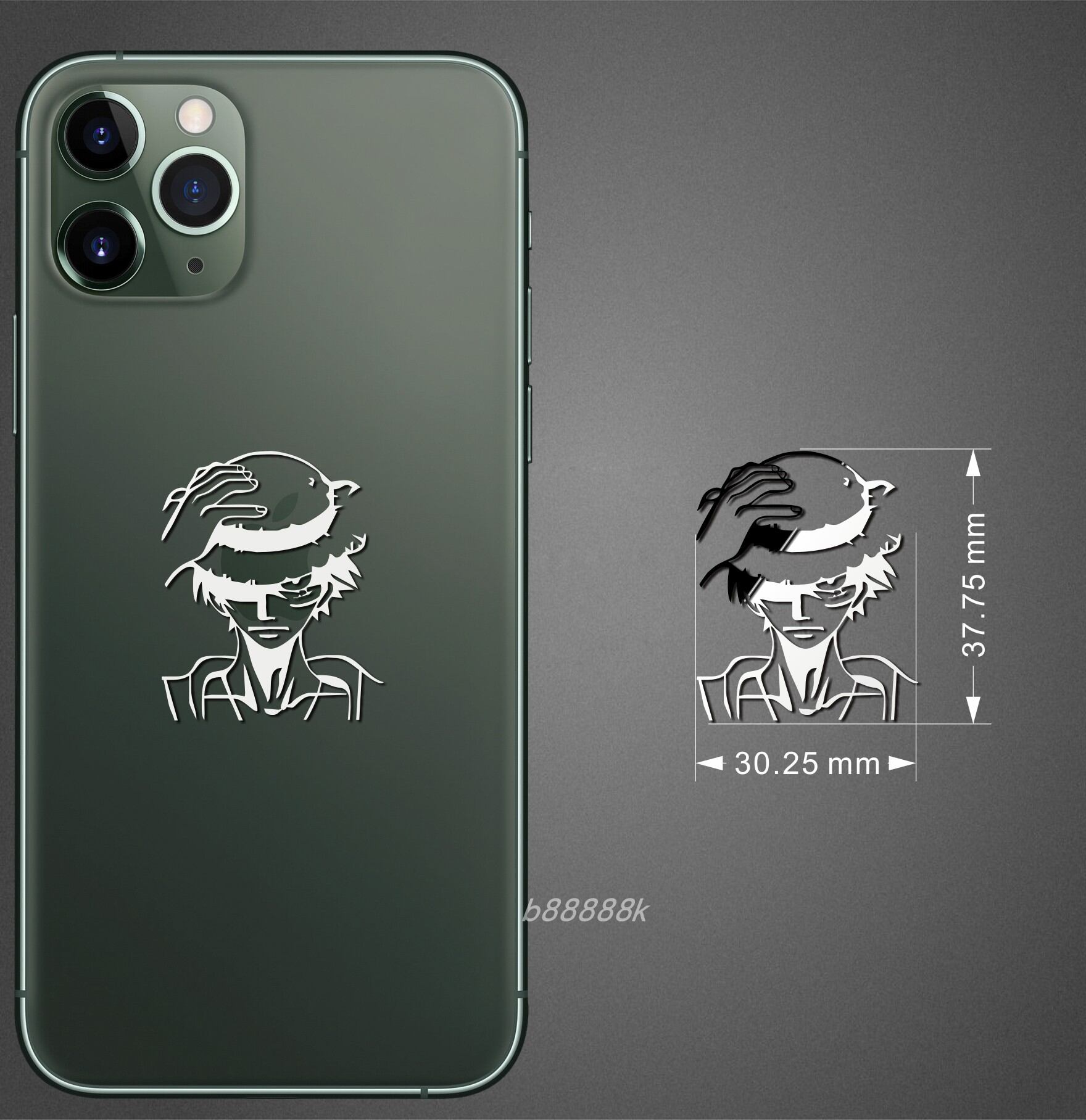 Mobile Phone Computer Sticker Anime One Piece Luffy Ace Waterproof Metal Sticker Decorative Personality Nano SIM General