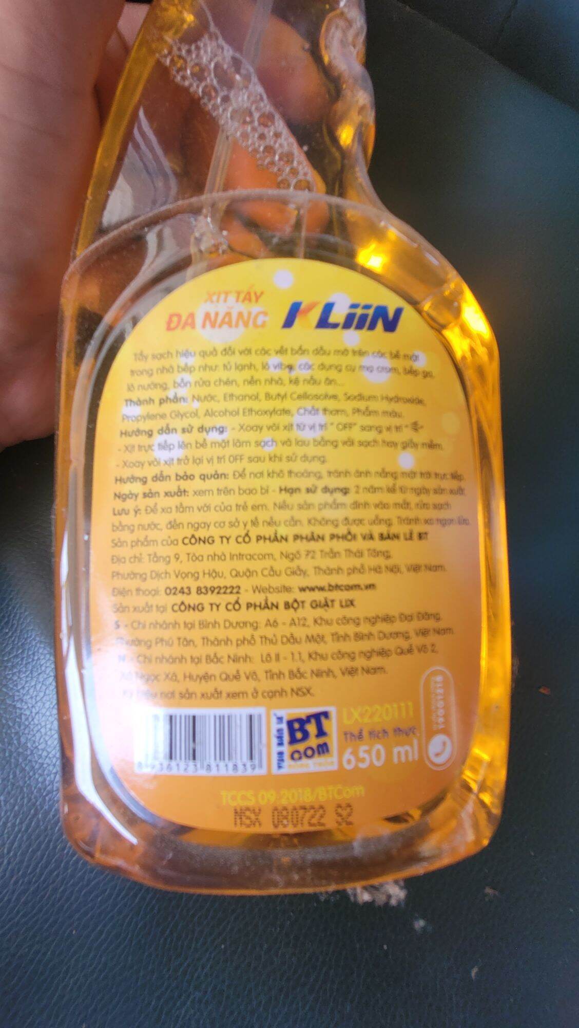 Nước Xịt Tẩy ĐA NĂNG KLiiN công thức 5in1 (tặng nước tẩy quần áo Javel 280ml). 