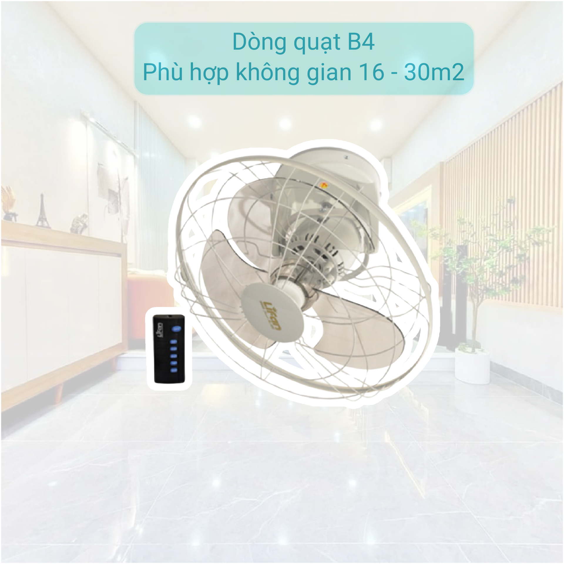 Quạt trần đảo remote Lifan TĐ-16RC