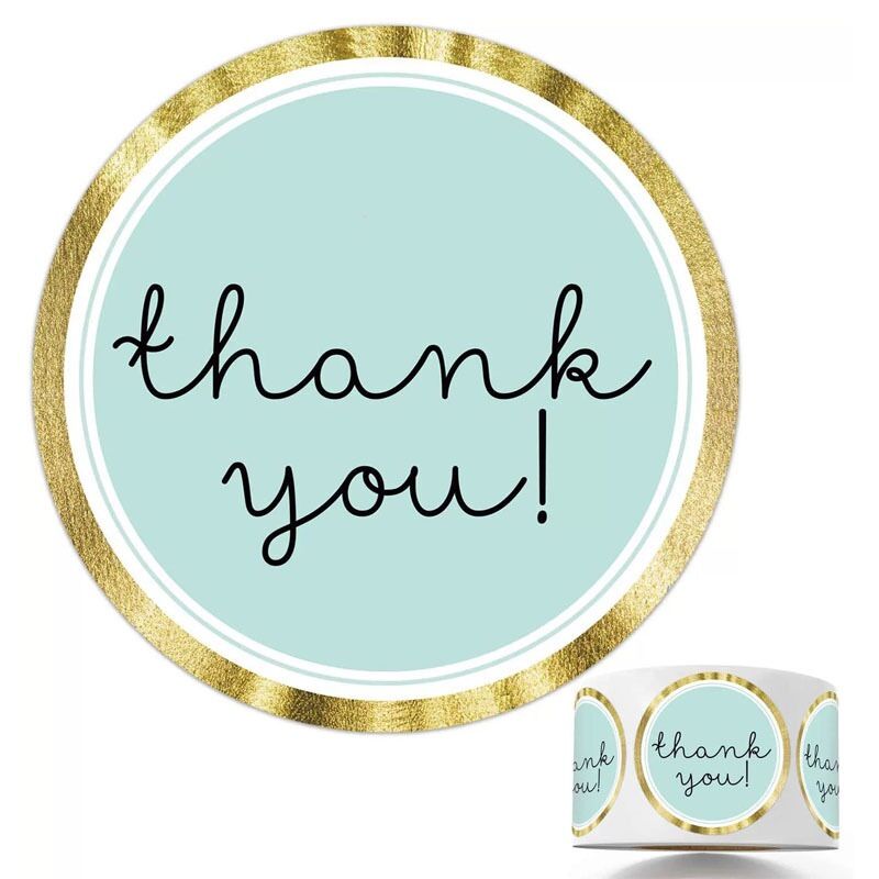 TD09_Tem dán chữ " Thank you" << 3.5CM, 500TEM/CUỘN
