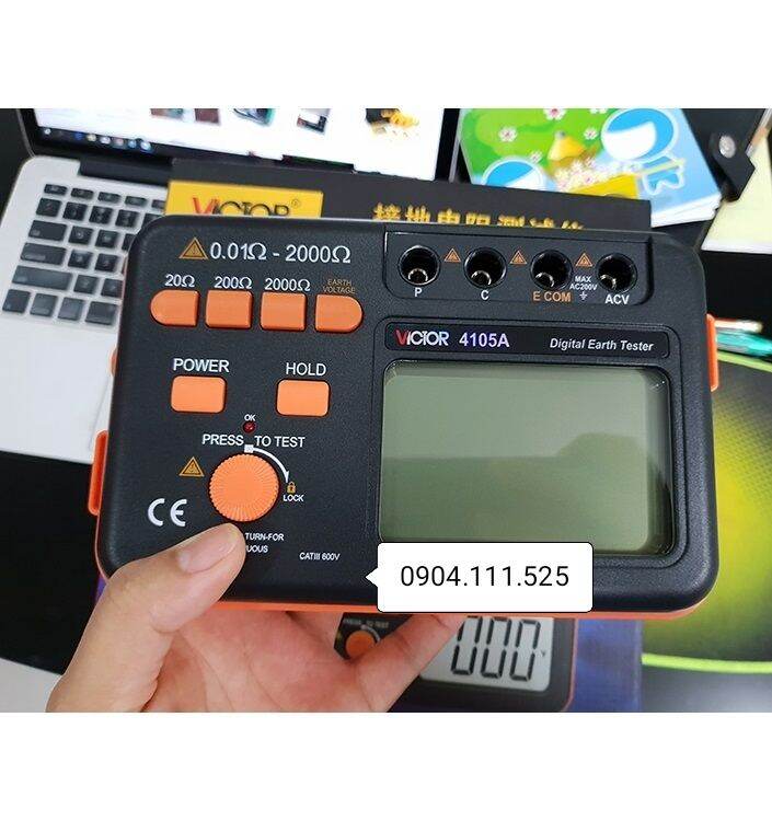 Thiết bị đo điện trở đất Victor 4105A, máy đo tiếp địa, chống sét