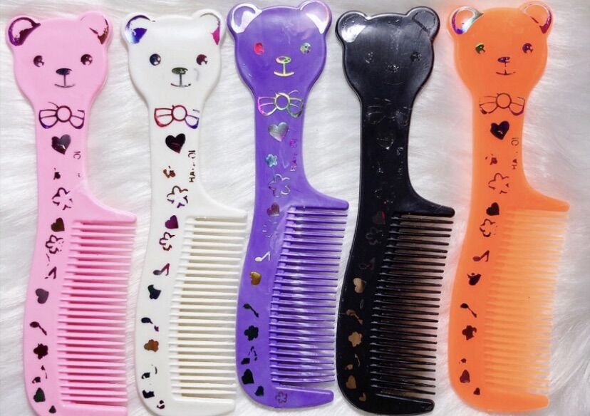 💝Bộ 10 Lược Nhỏ, Cán Hình MÈO, Màu ĐỤC (Dài 14cm)