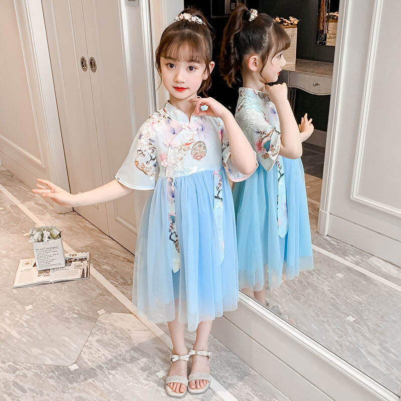 Hán Phục Váy Liền Bé Gái Trang Phục Mùa Hè Váy Công Chúa Siêu Tiên Nữ Váy Trẻ Em Trang Phục Cổ Trang Phong Cách Trung Quốc Trang Phục Trẻ Em Kiểu Phương Tây Váy Nhu thumbnail