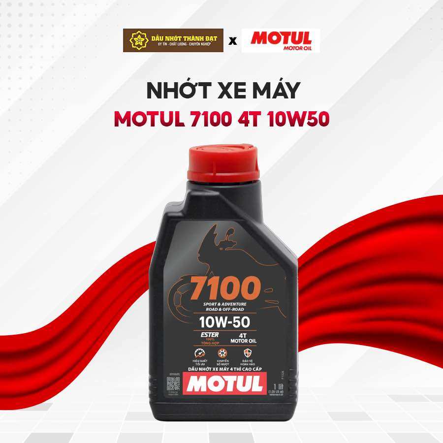 Dầu Nhớt Motul 7100 4T 10W50 1L - Nhớt Tổng Hợp Cao Cấp Cho Xe Côn Tay, Mô Tô Phân Khối Lớn Giá 365,000 Đồng*Miễn phí vận chuyển