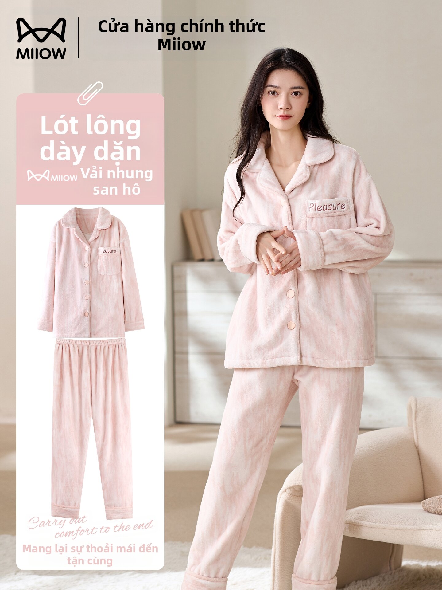 [MiiOW | Winter Women's Thickened Coral Fleece Sleepwear,MiiOW | Winter Women's Thickened Coral Fleece Sleepwear,] Giá  692,000 Đồng*Miễn phí vận chuyển