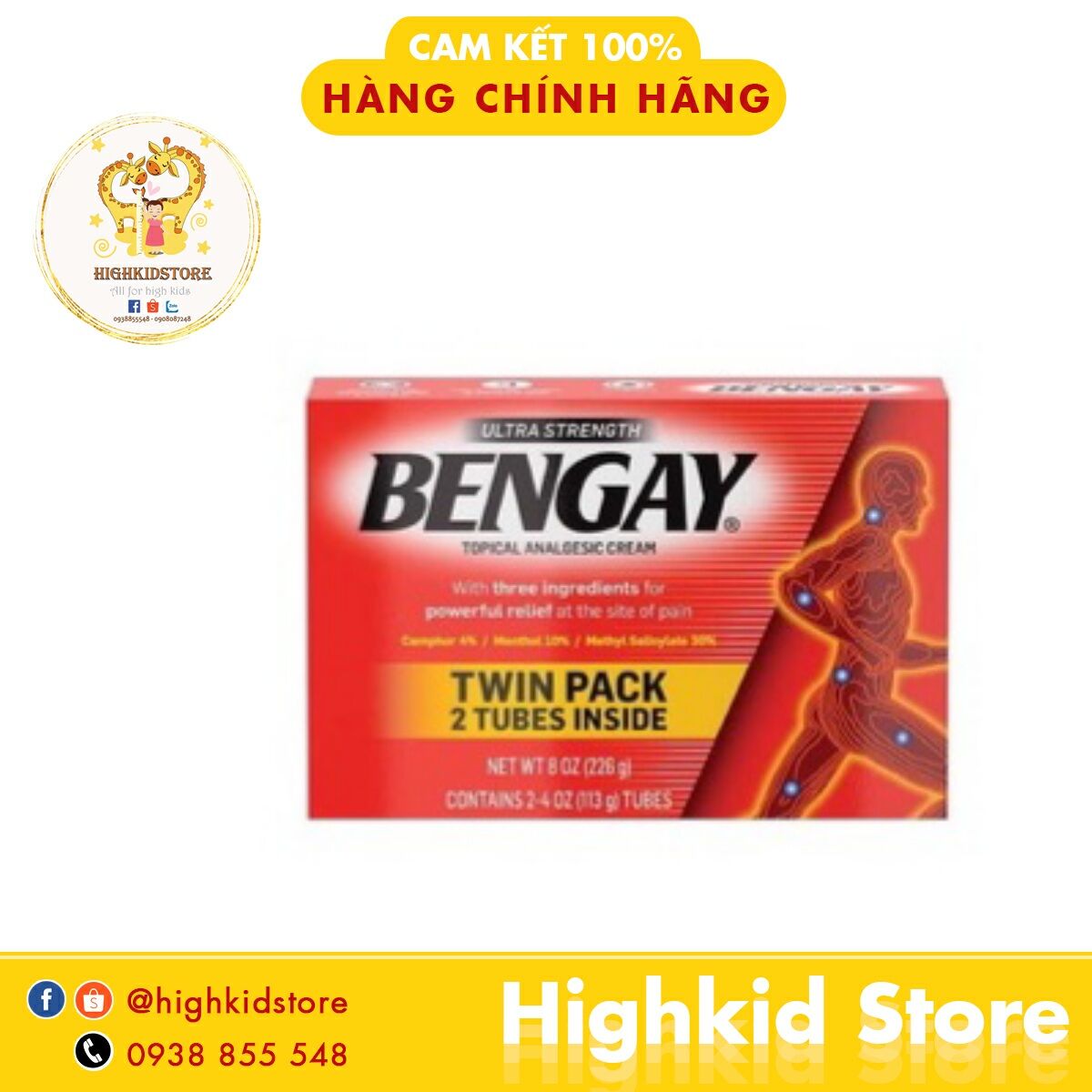 Kem xoa bóp giảm đau nhức dầu nóng Bengay