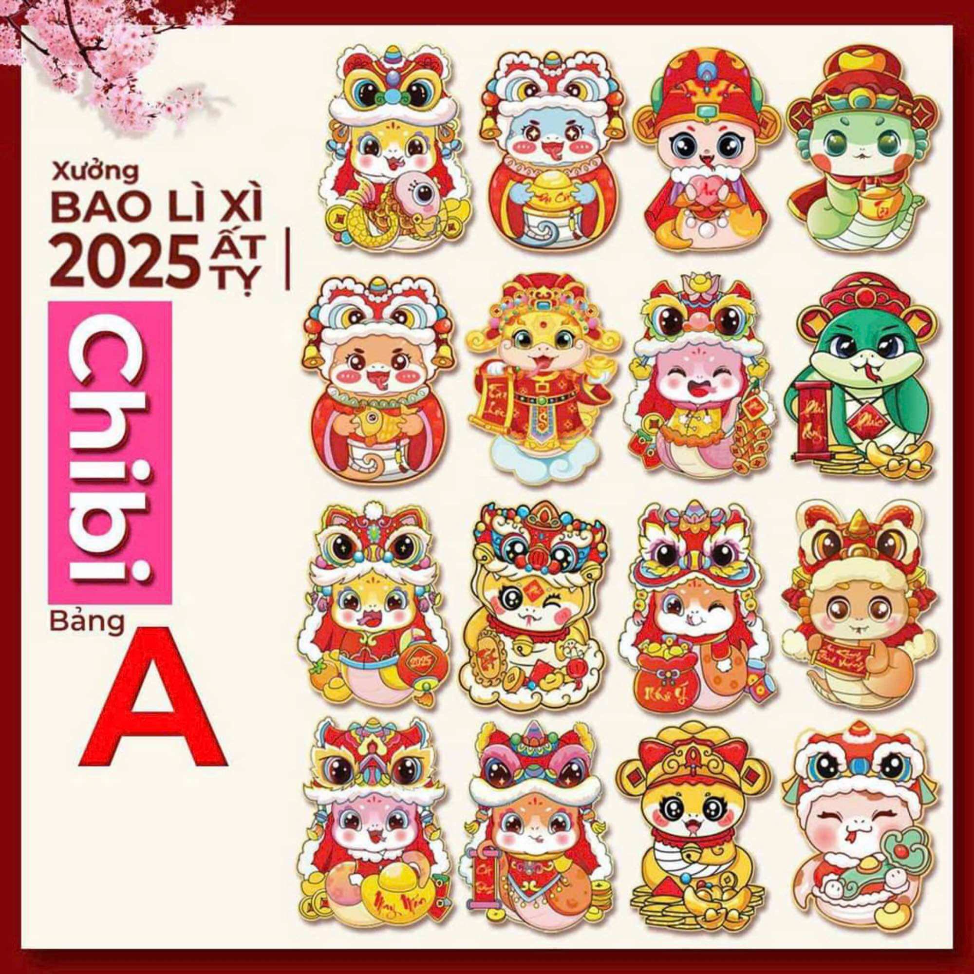 Combo 1000 Bao lì xì ChiBi 2023 xinh xắn ( Inbox chọn mẫu)