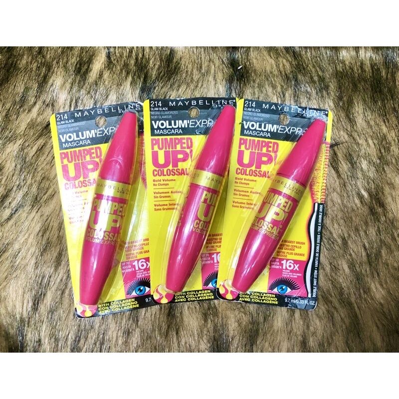 Mascara Maybelline Pumped Up Colossal màu hồng