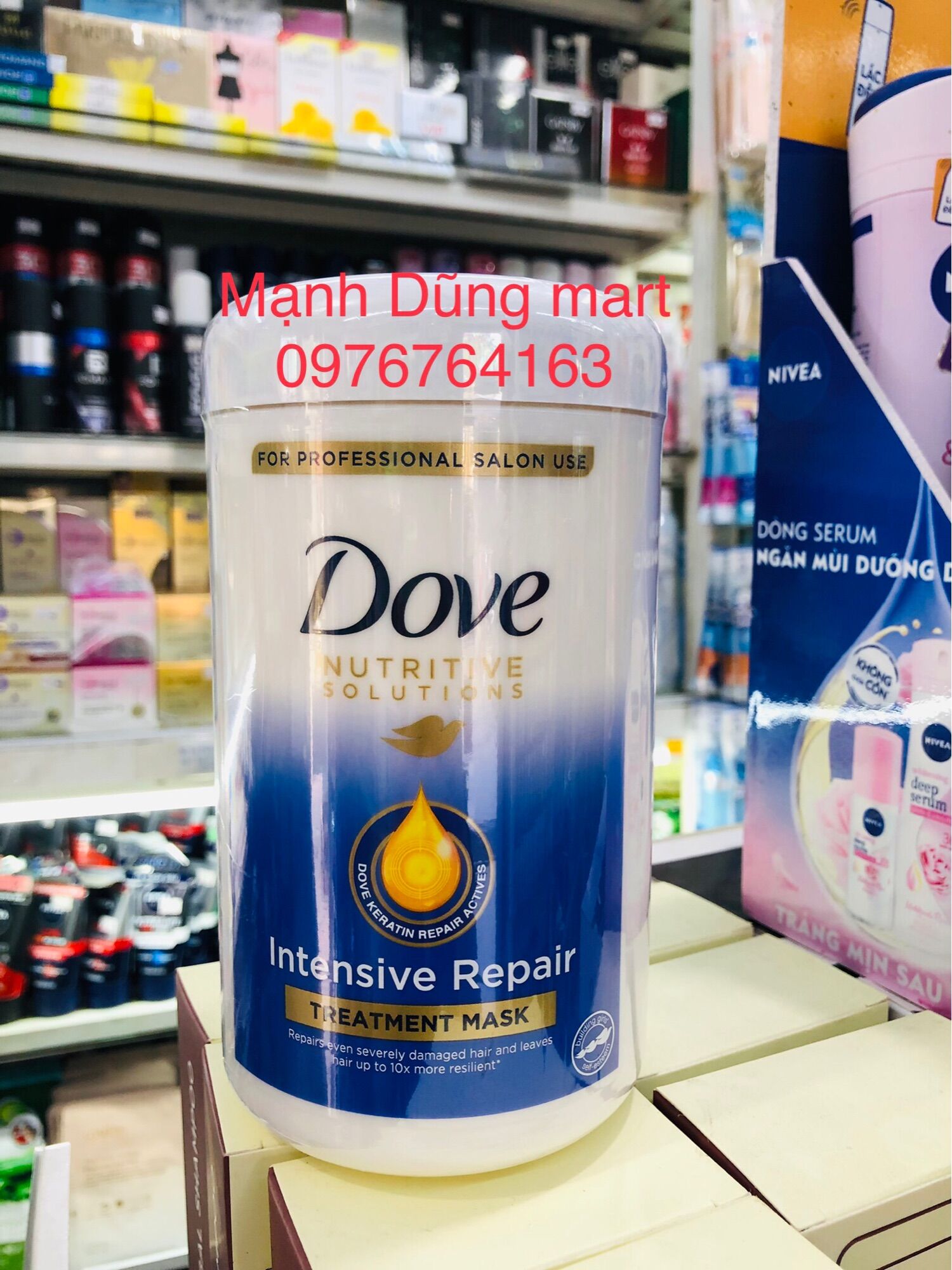 Kem Ủ Dove 900g,hấp dưỡng tóc Phục Hồi Hư Tổn, khô xơ,chẻ ngọn,Chuyên Dụng Cho Salon Hũ 900g