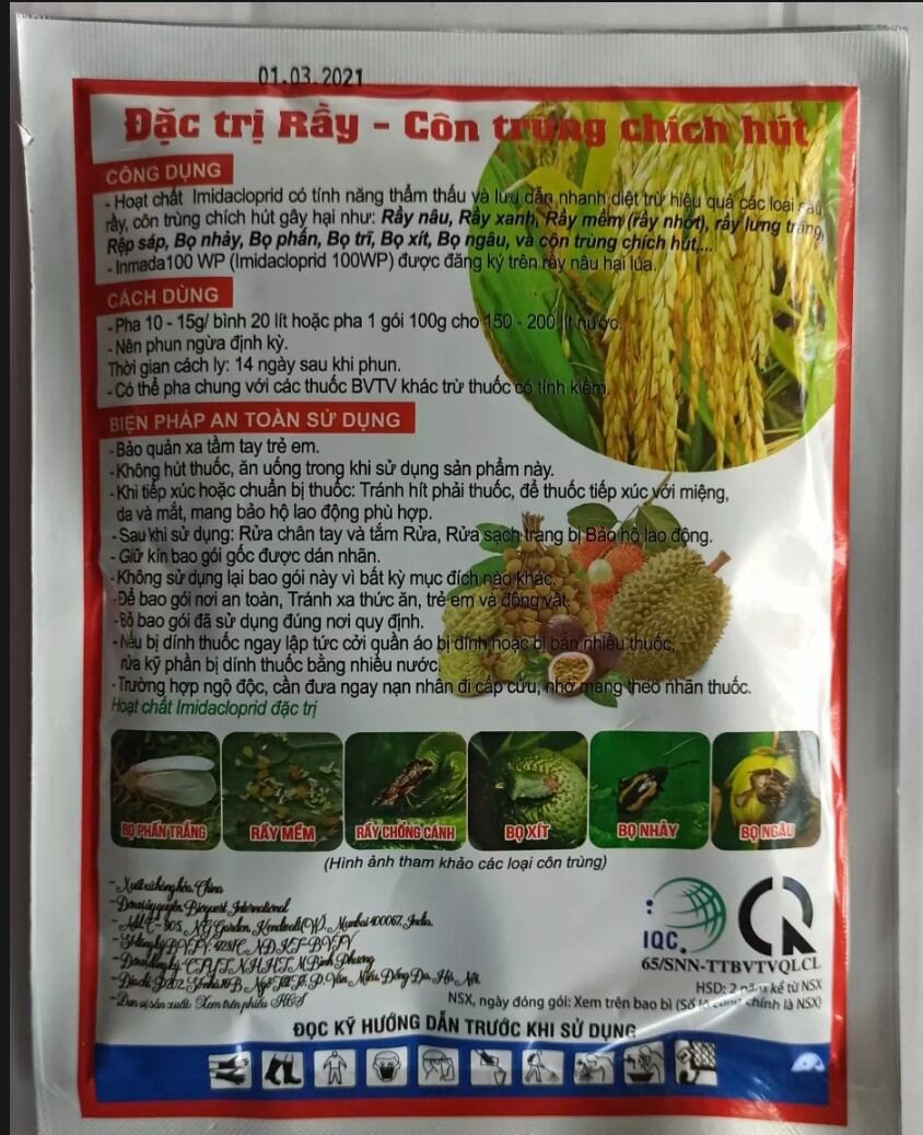 Đặc trừ côn trùng chích hút gói 100gr