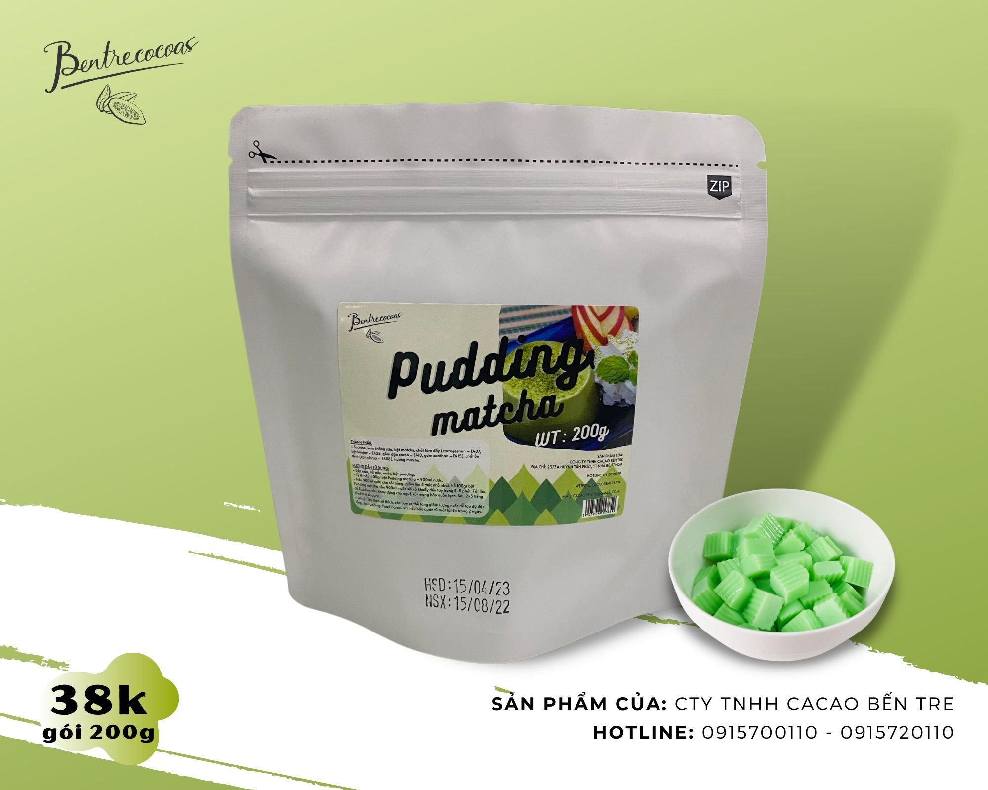 Pudding Trứng , khoai môn , matcha , sô cô la , cốt dừa