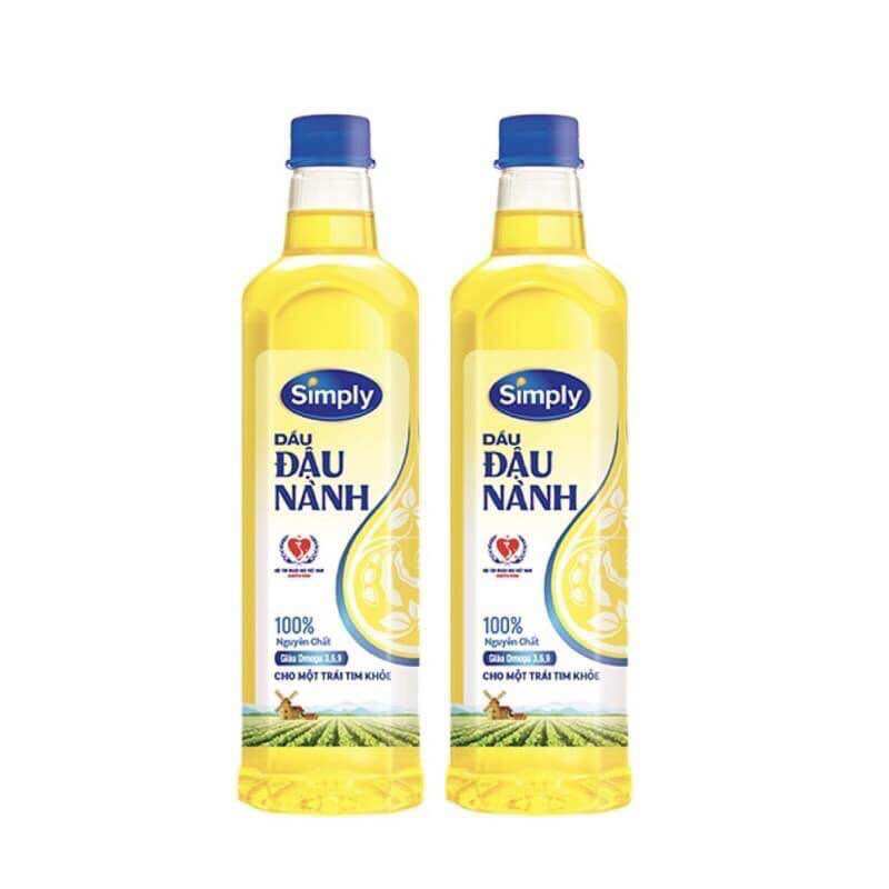 Dầu đậu lành nguyên chất Simply chai 1 lít
