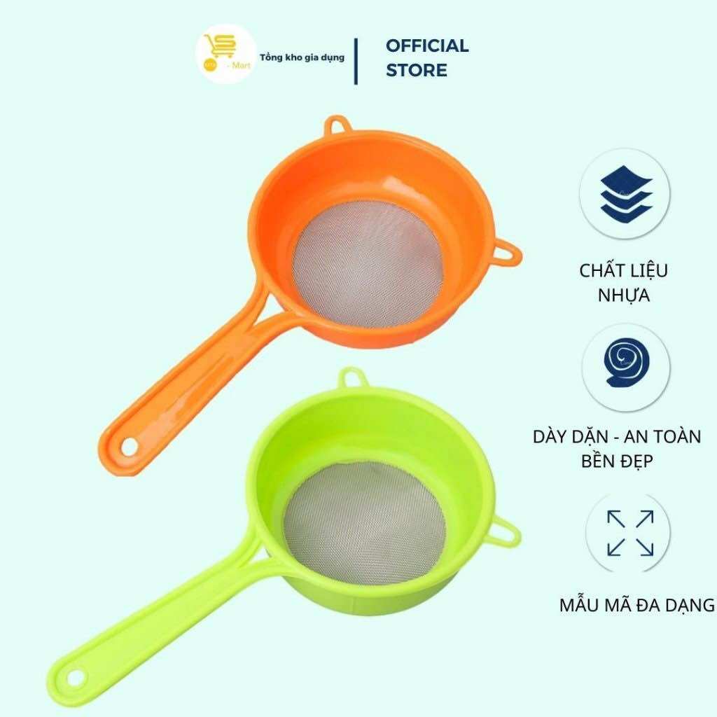 Ray Lọc Dừa Nhựa Màu, Ray Lọc Có Tay Cầm, Vợt Lọc Nhựa Tiện Lợi Cao Cấp MTA-MART2
