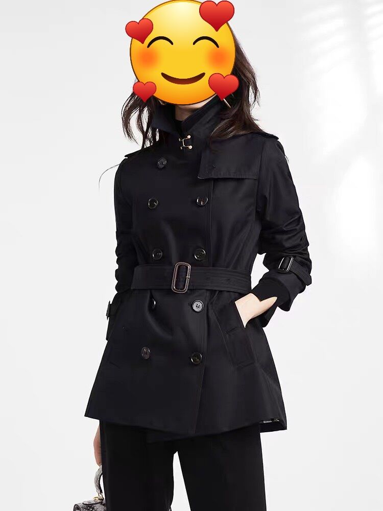 Áo trench coat Zara màu đen, dáng lửng, dày dặn nặng tay