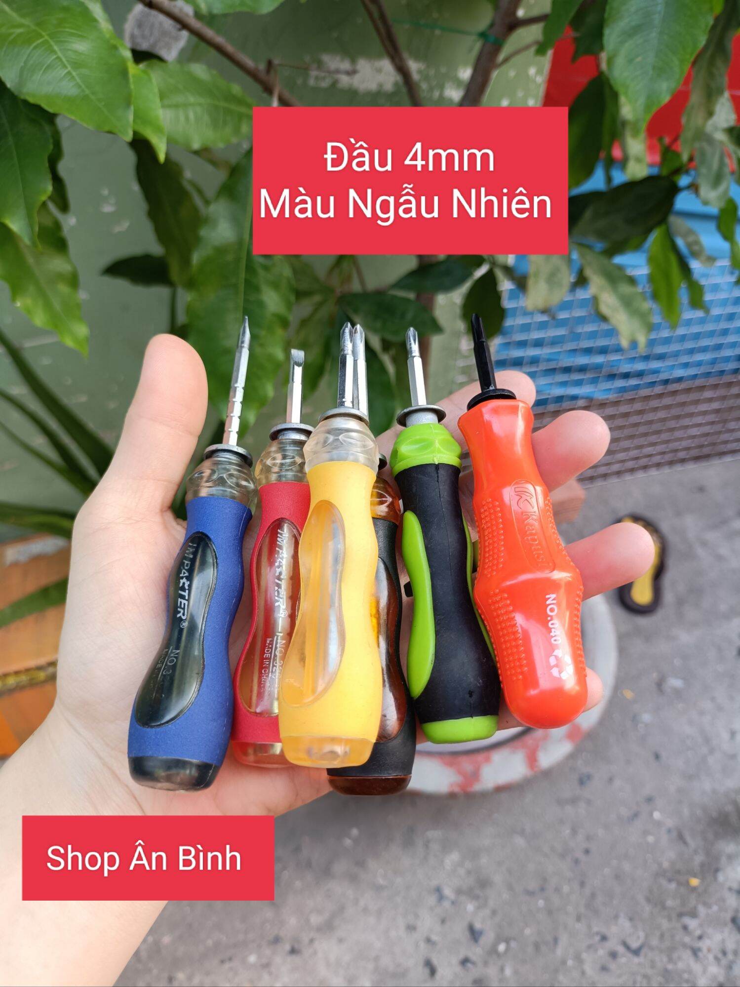 Tô vít tân 4mm hoặc 5mm hoặc 6mm 2 đầu bake và dẹp giao màu ngẫu nhiên