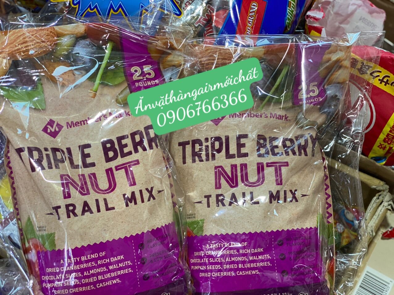 [DATE MỚI 07/2023]Mix Nut Hạt Hỗn Hợp Và Trái Cây Sấy Khô Triple Berry Nut Trail Mix Gói 1.13 Kg