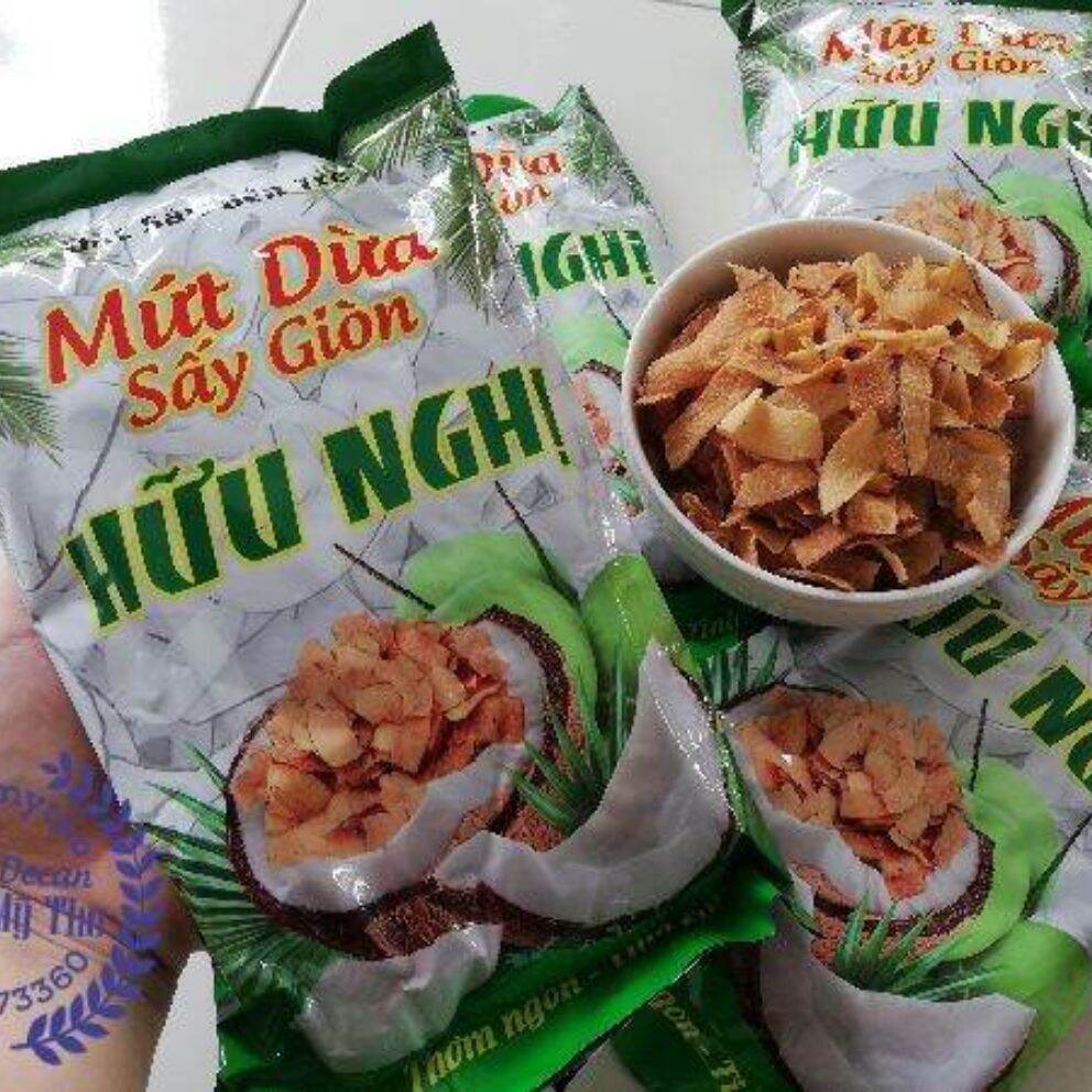 Mứt dừa sấy giòn Hữu Nghị Bến Tre combo 5 gói x 275g