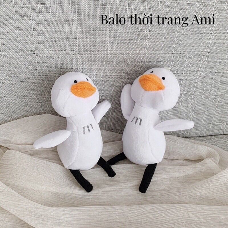 Móc khoá vịt bông trắng đáng yêu