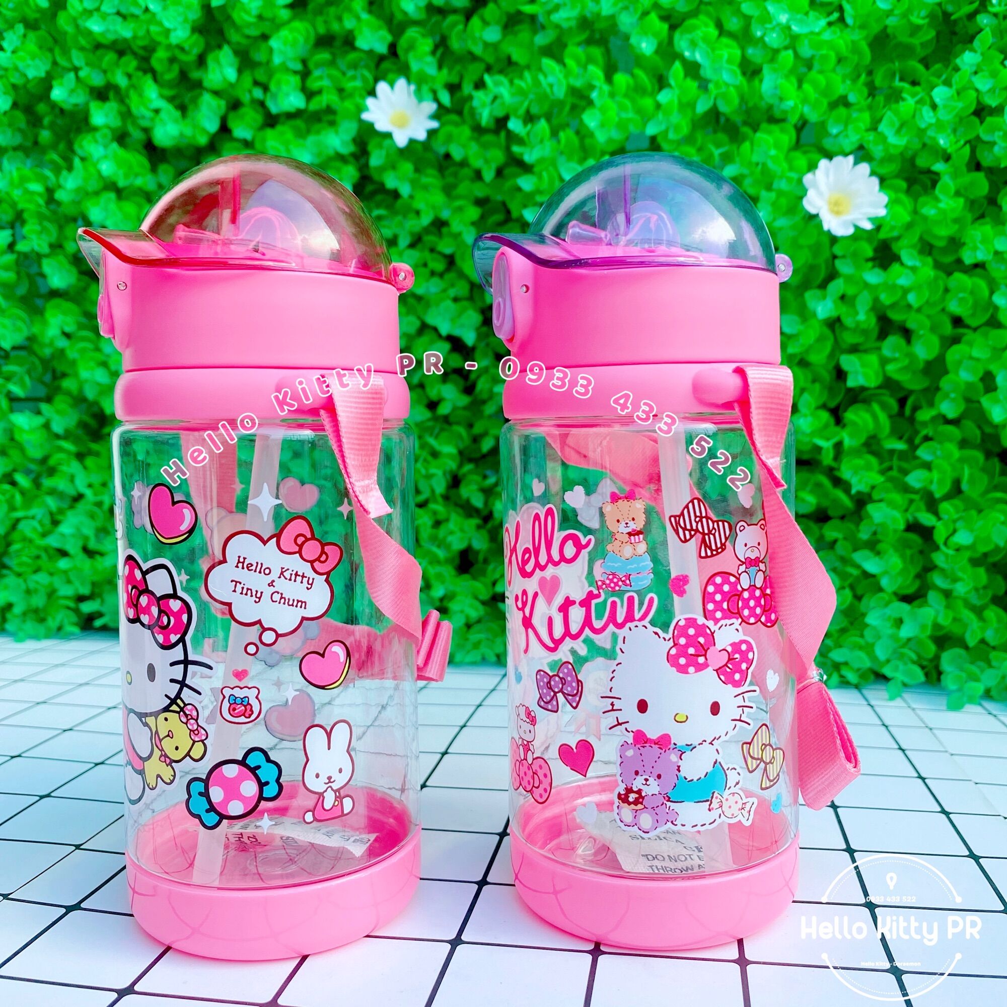 Bình nước dung tích 500ml Hello Kitty có dây đeo