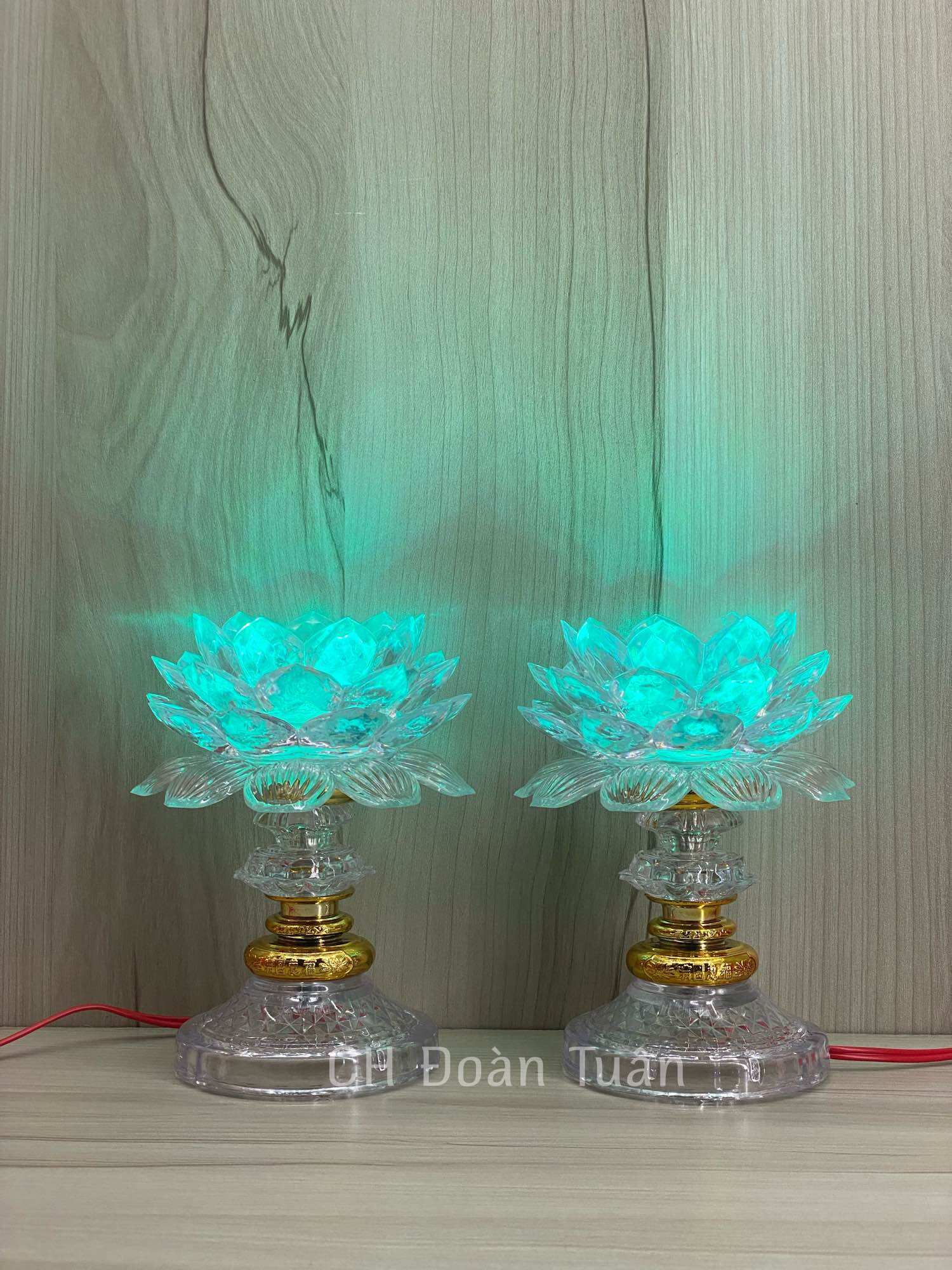MỘT ĐÔI ĐÈN THỜ HOA SEN ĐỔI MÀU LM01,LM02,LM03