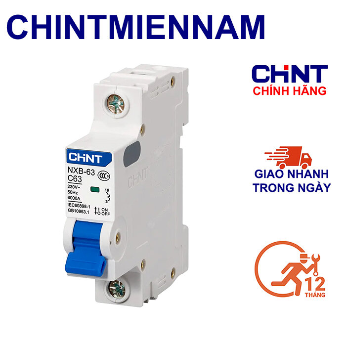 Cầu dao aptomat an toàn mcb nxb-63 1p 1a-63a 1 pha 6ka hãng chint