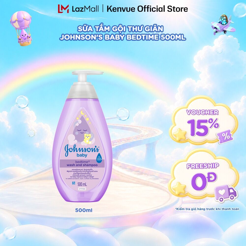 Sữa Tắm Gội Thư Giãn Johnsons Baby Bedtime 500ml