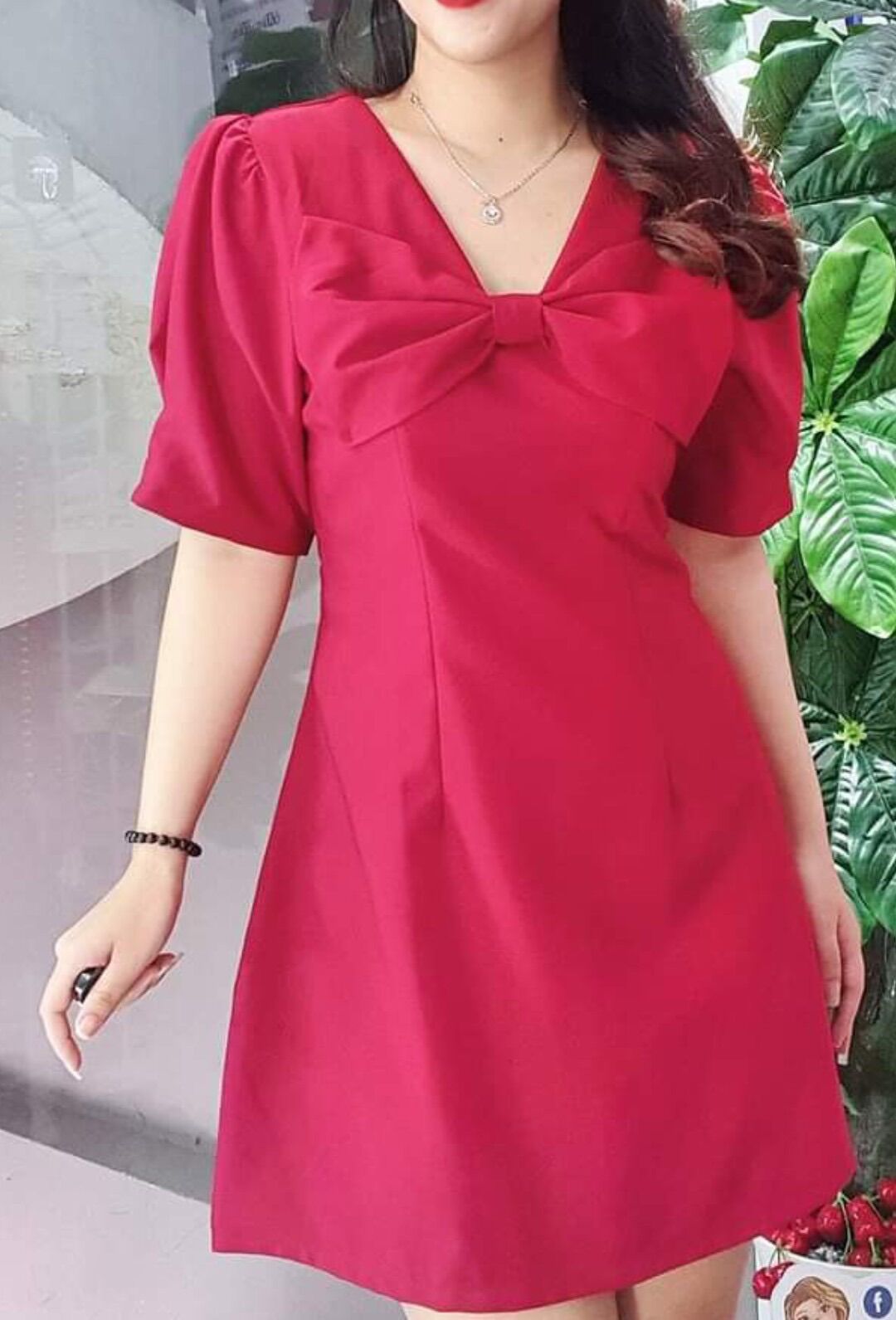 [Ảnh thật] 50-90kg Bigsize ĐẦM NƠ SUÔNG FORM A BASIC