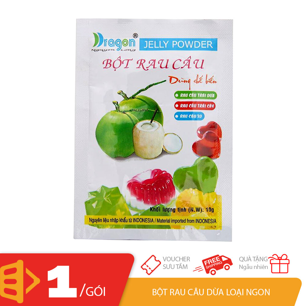 Lẻ 1 gói bột rau câu dừa 10gr nguyên liệu chế biến rau câu trái dừa