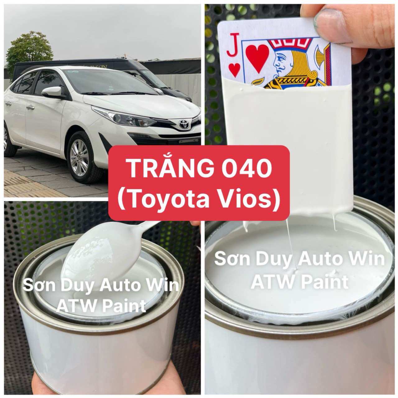 Trắng sứ 040 toyota vios 19 21 - sơn ô tô 1k đóng lon 1kg và 0.5kg