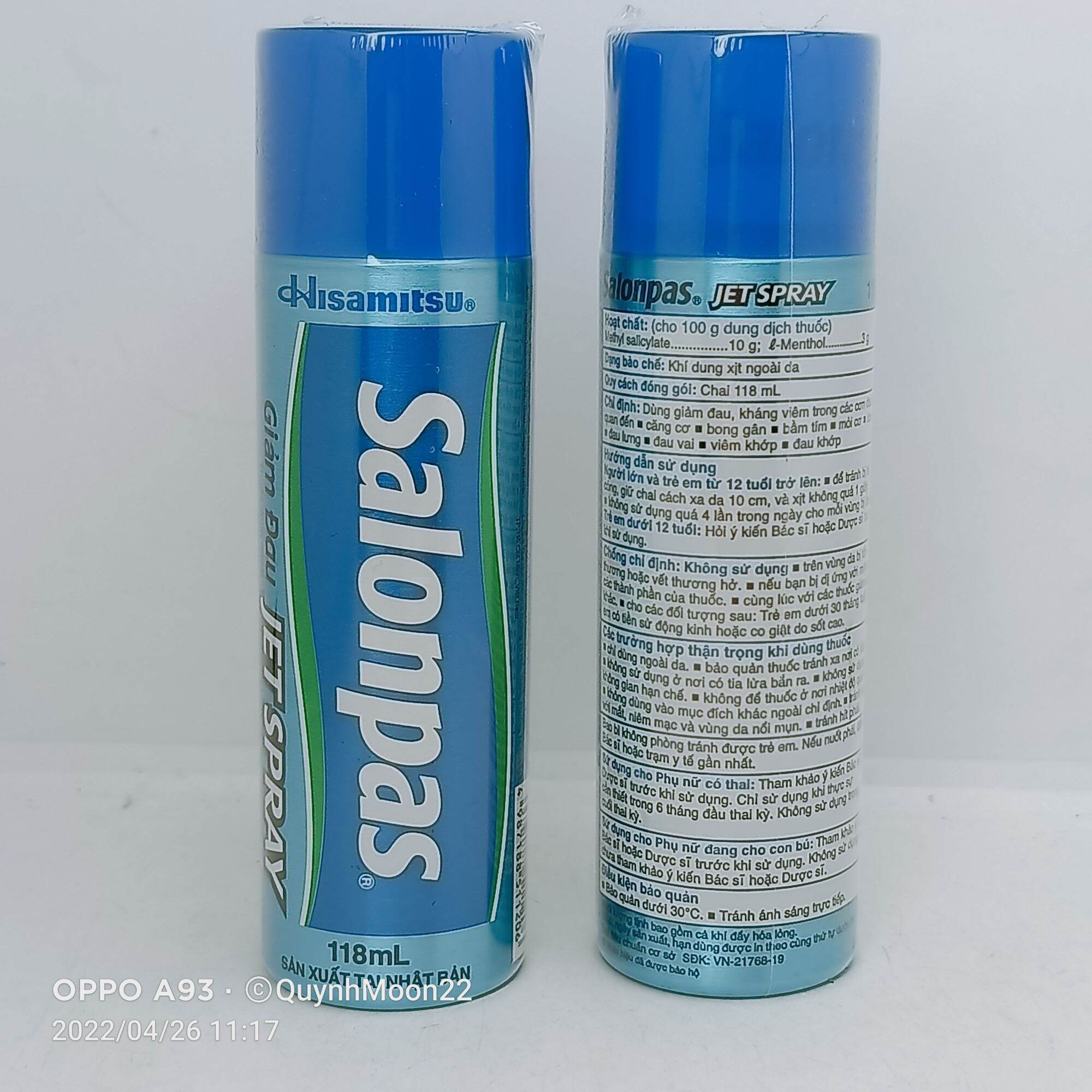 Salonpas Jet Spray xịt giảm đau chai 118ml