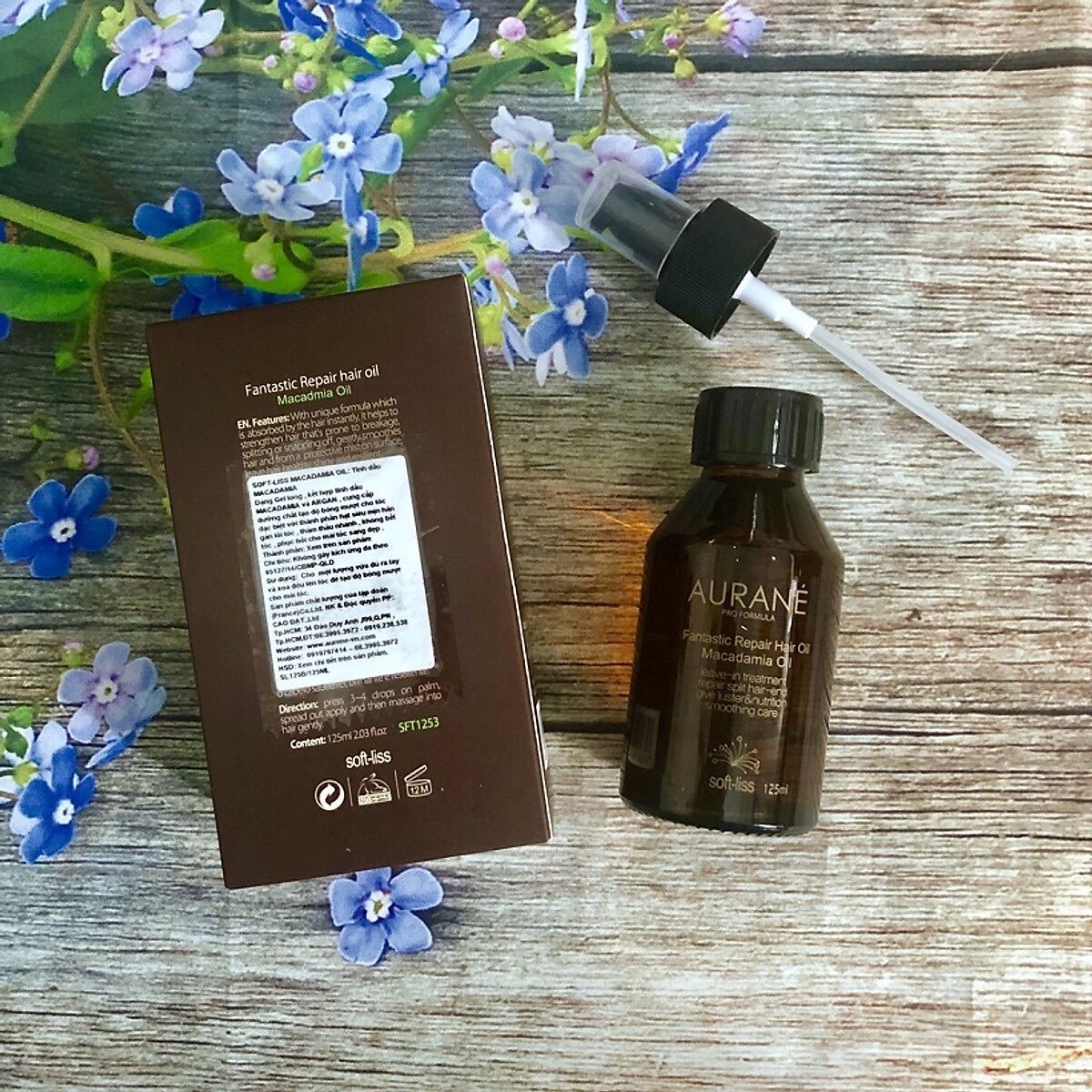 TINH DẦU DƯỠNG TÓC - PHỤC HỒI TÓC AURANE MACADAMIA OIL 125ML ( Hàng chính hãng nhập khẩu từ Pháp)