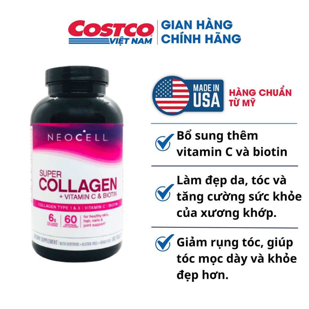 Super Collagen Neocell +C 6000 Mg chai 360 viên