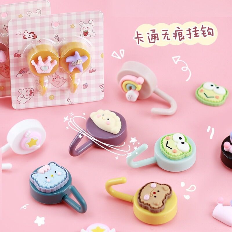 Set 2 cái móc dán tường treo đồ mẫu dễ thương