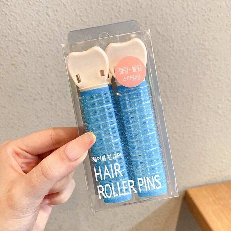 Set 2 kẹp phồng chân tóc, kẹp uốn mái , lô cuốn tự dính tạo đồ phồng chân tóc